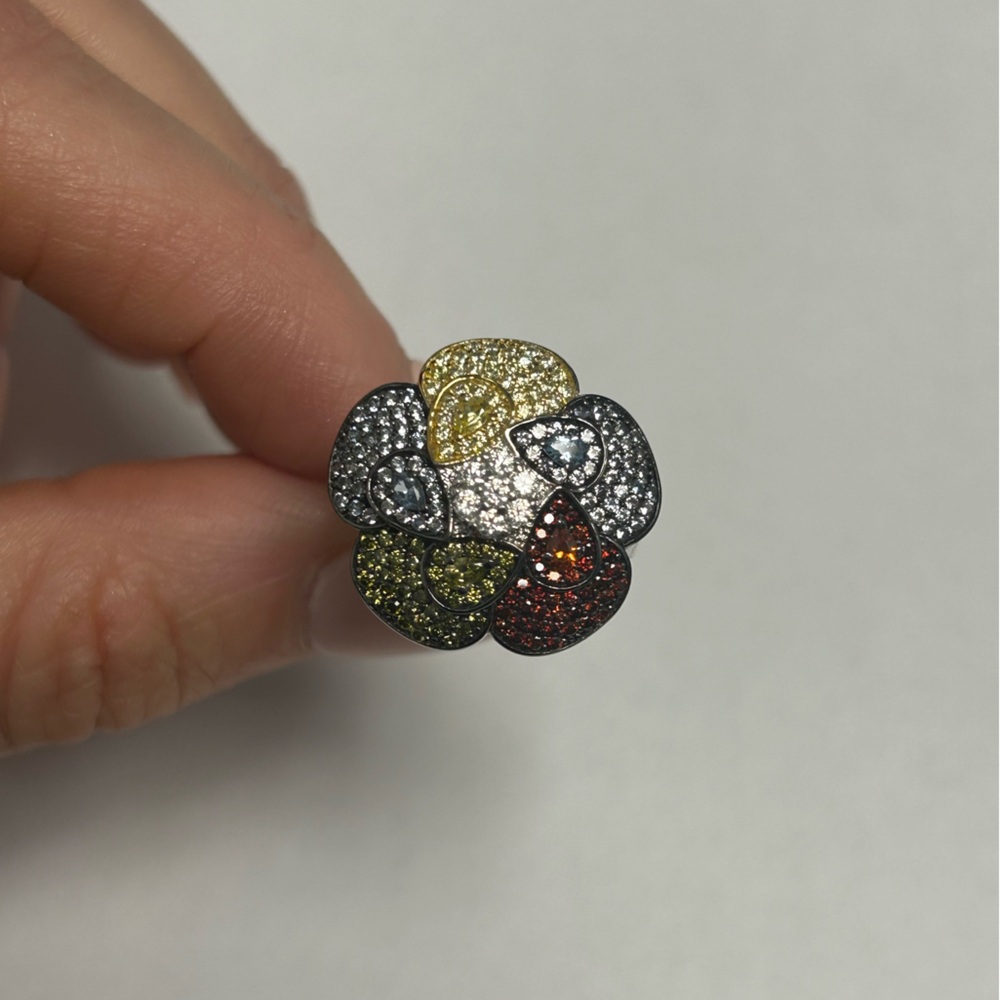 Suzy Levian Sterling Silver Multi Color CZ Ring NWT